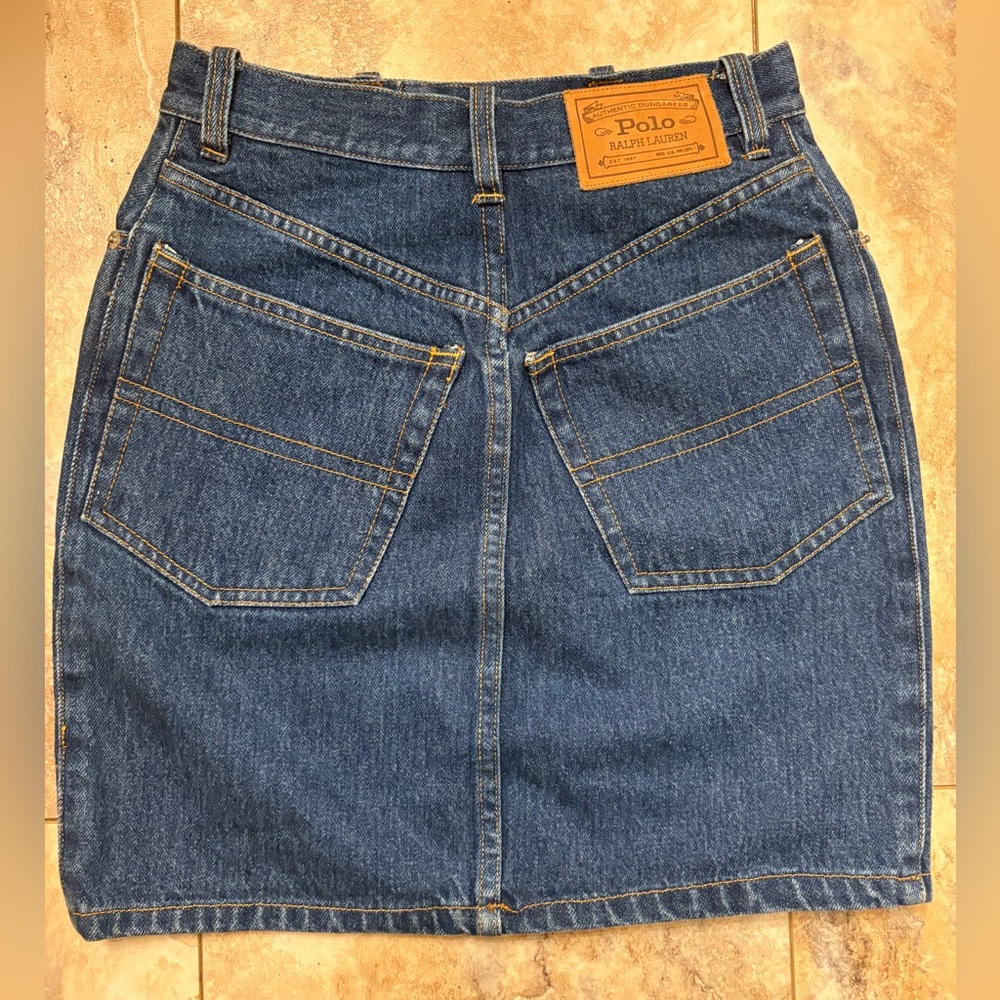 NWOT Vintage Polo Ralph Lauren Blue Denim Mini Skirt Women’s Size 2